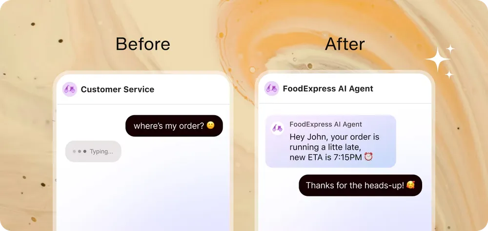 AI chat agent interface integrated with business systems